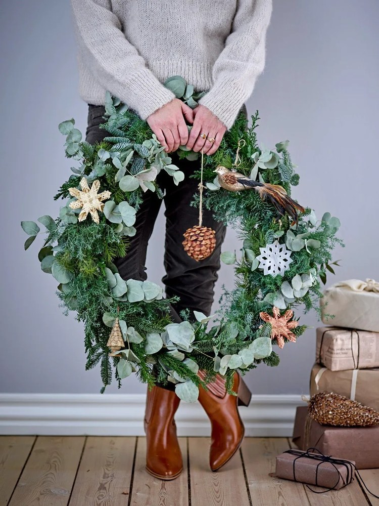 Set de 3 decorațiuni de Crăciun suspendate albe Bloomingville Otta