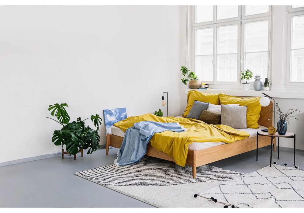 Cearșaf elastic din bumbac Good Morning, 180 x 200 cm, alb