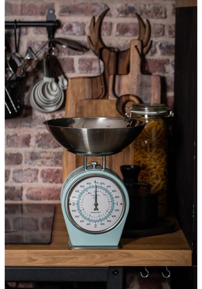 Cântar de bucătărie Kitchen Craft Living Nostalgia, 4 kg, albastru