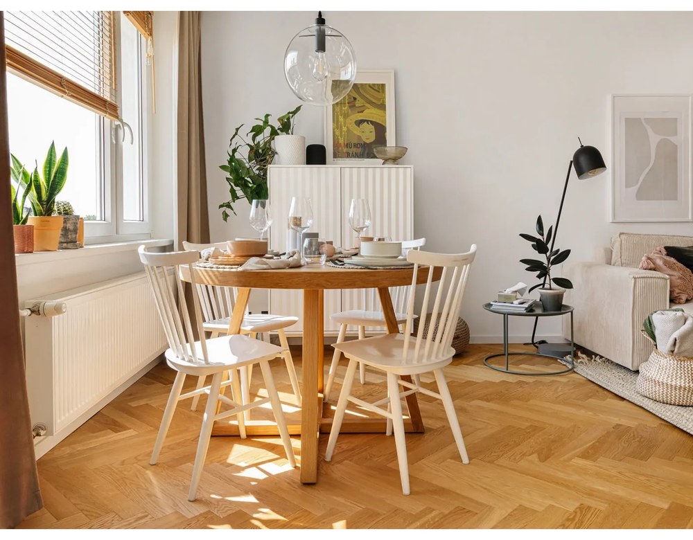 Comodă înaltă albă 97x130 cm Sierra - Teulat