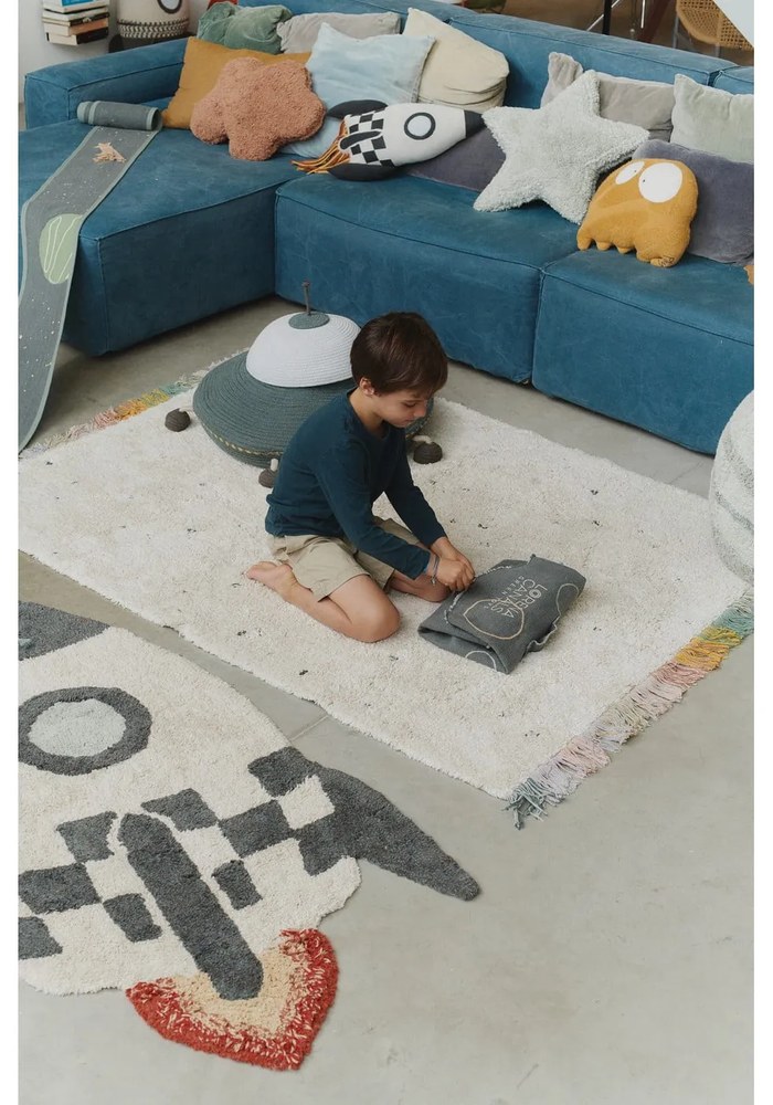 Covor pentru copii, crem, lavabil, țesut manual din bumbac 120x160 cm Stardust – Lorena Canals