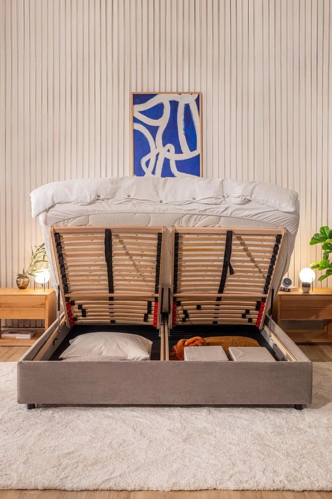 Cutie de depozitare bej din material textil cu capac 35x19x26 cm Soft Storage – Bigso Box of Sweden