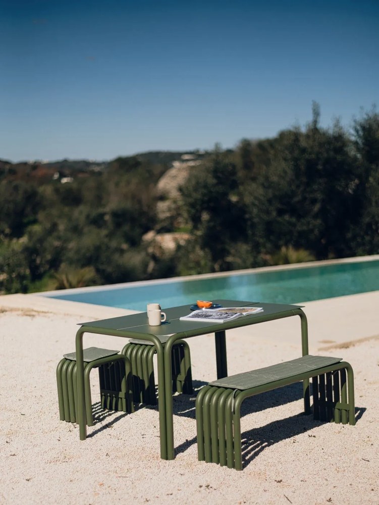 Scaun de grădină verde din metal Nokk – noo.ma