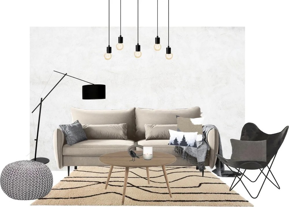 Puf Bonami Essentials, gri-maro