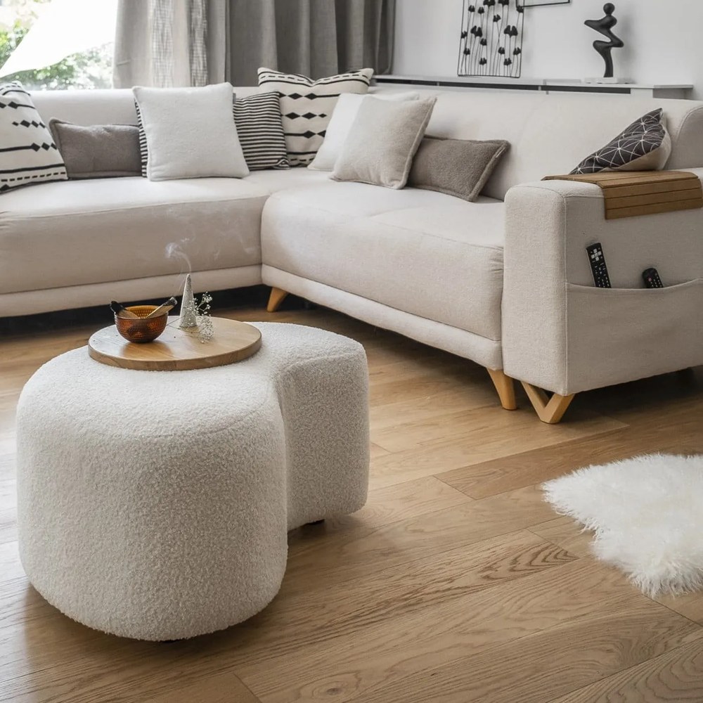 Colțar bej extensibil/cu spațiu de depozitare (cu colț pe partea stângă/în formă de ”L”) Classy Sophie – Miuform