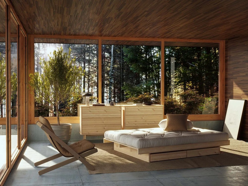 Comodă din lemn de pin natural Karup Design Kommo