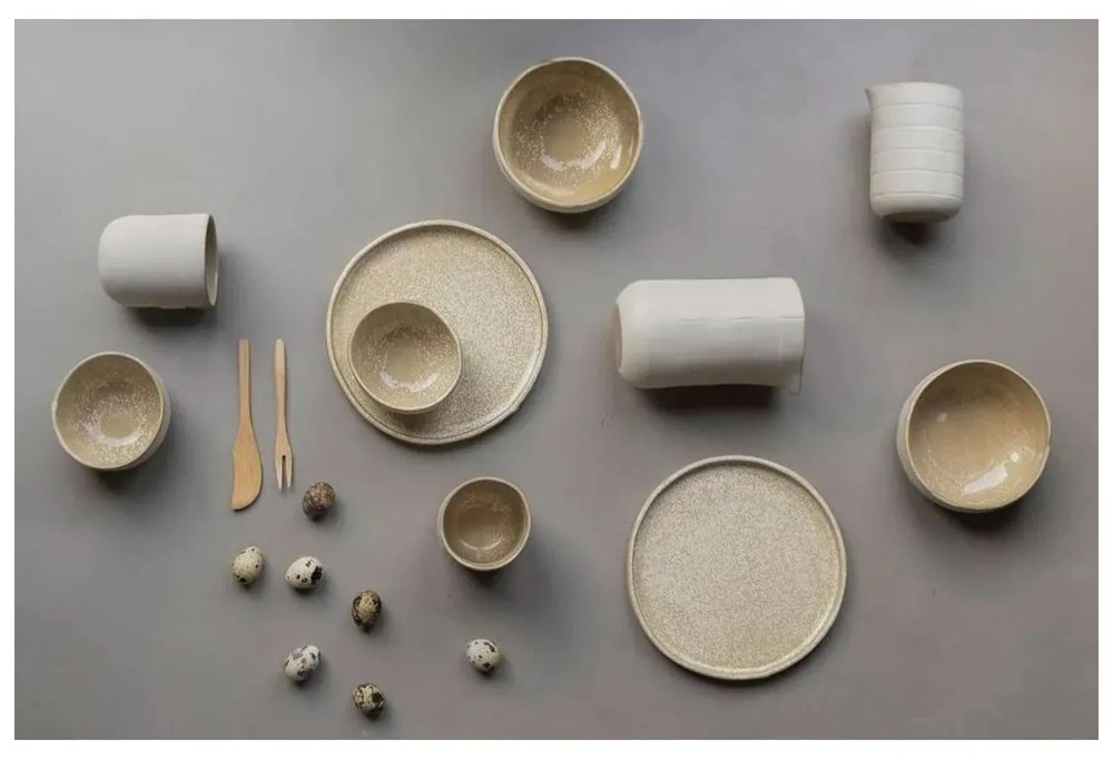 Farfurii bej 2 buc. din piatră ø 20 cm Sand Grain – Mette Ditmer Denmark