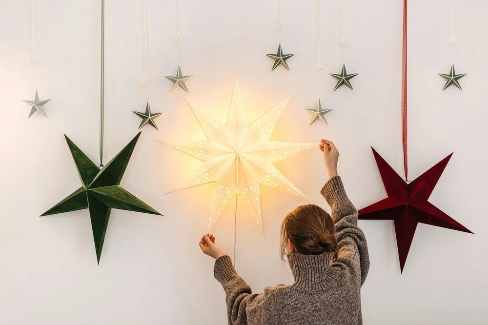 Decorațiune luminoasă albă ø 75 cm cu model de Crăciun Solvalla – Markslöjd