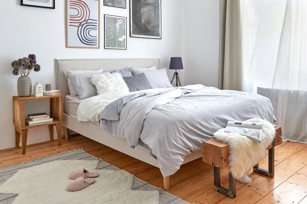 Pernă Tiseco Home Studio Sheepskin, 45 x 45 cm, alb