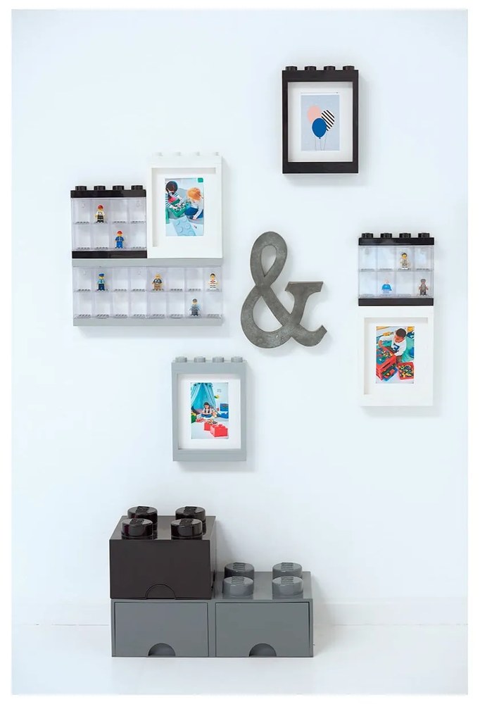 Cutie depozitare cu 2 sertare LEGO®, gri închis