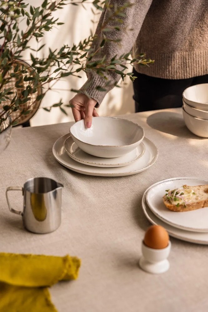 Serviciu de masă 24 buc. din gresie Snow Heart – Bonami Essentials