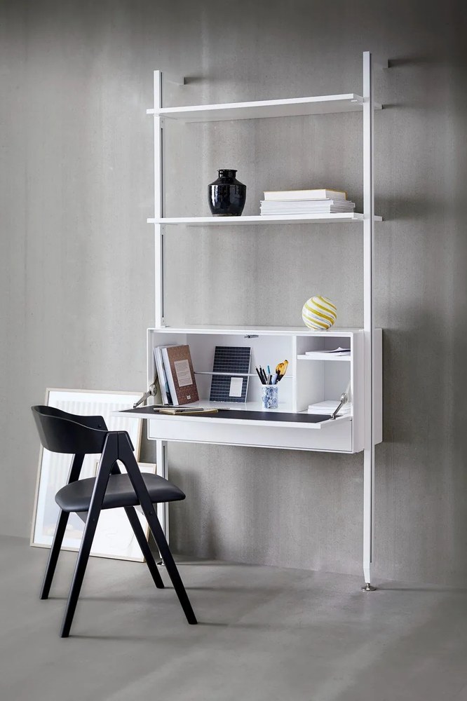 Scaun din lemn de stejar și șezut din piele Findahl by Hammel Mette, negru