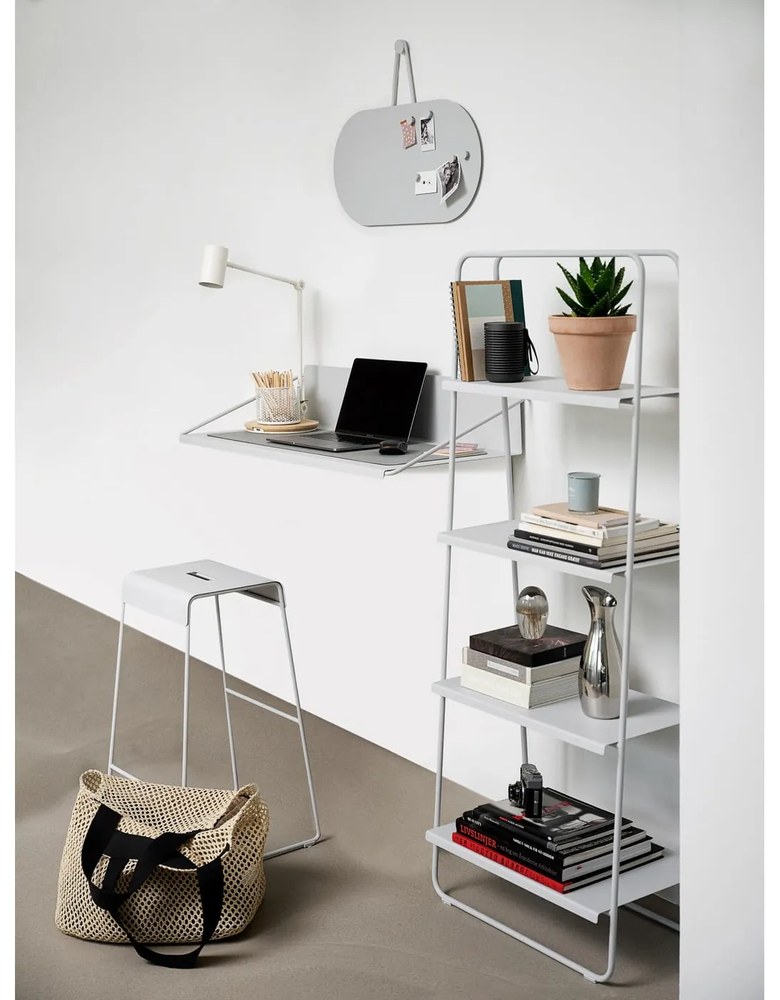 Scaun de bar gri deschis din metal A-Stool – Zone