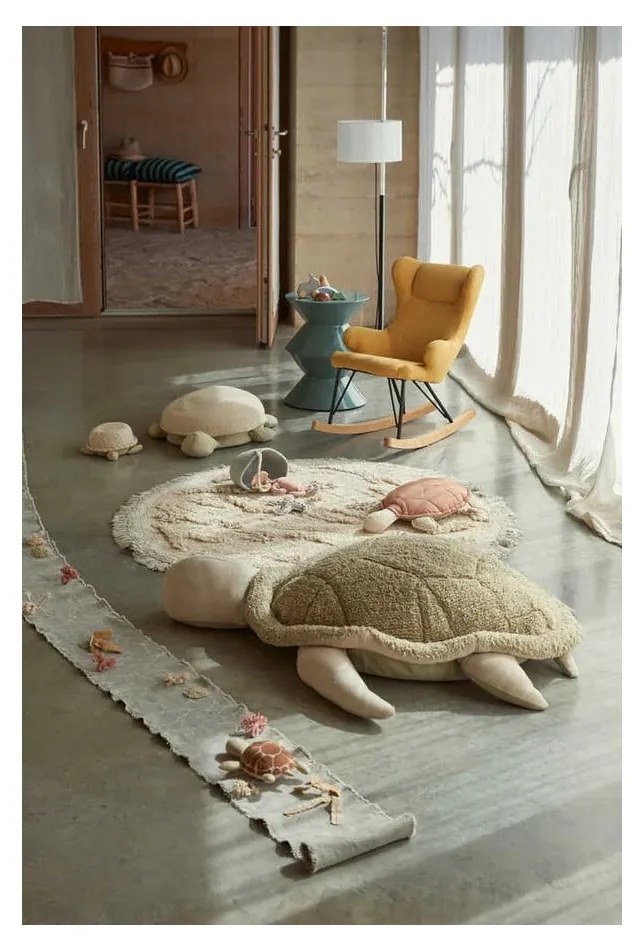 Covor de joacă pentru copii bej din bumbac ø120 cm Island – Lorena Canals