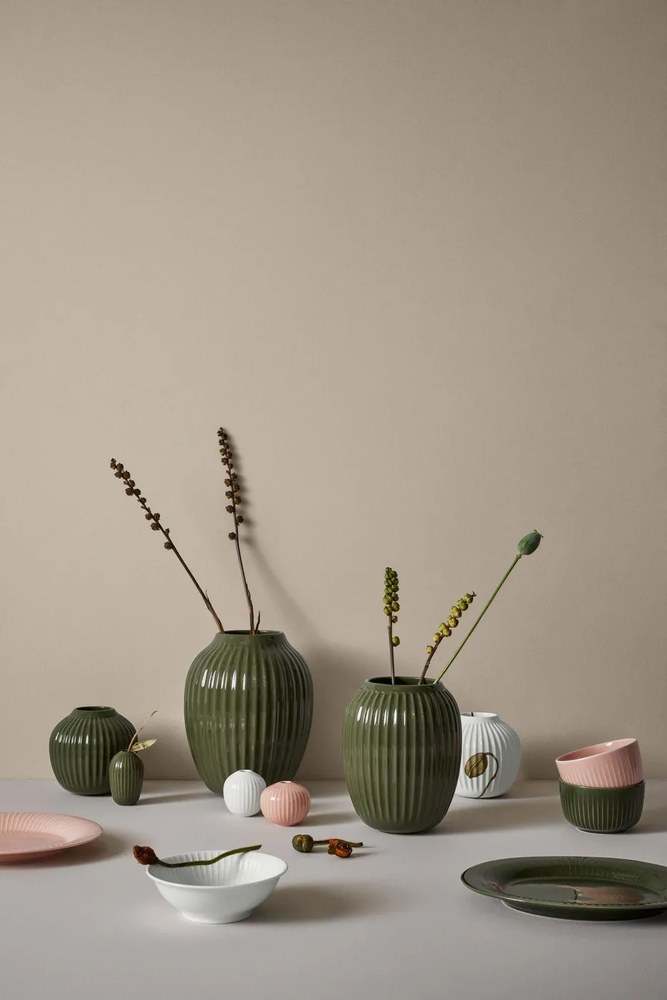 Vază din porțelan Kähler Design Poppy, înălțime 13 cm, alb