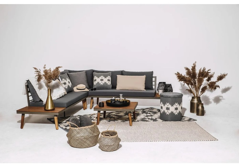 Canapea de grădină cu structură din lemn de acacia gri Lustio - Bonami Selection