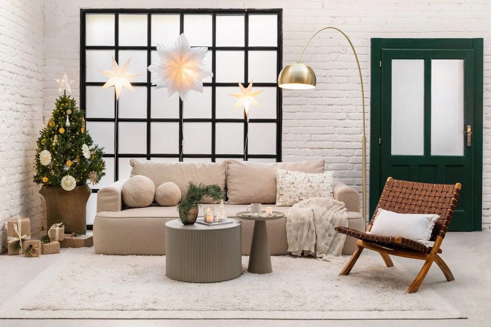 Față de pernă din in cu model de Crăciun 40x60 cm – Linen Tales