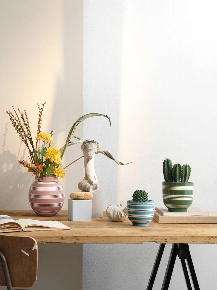 Vas ceramic Kähler Design, ø 12 cm, albastru-alb