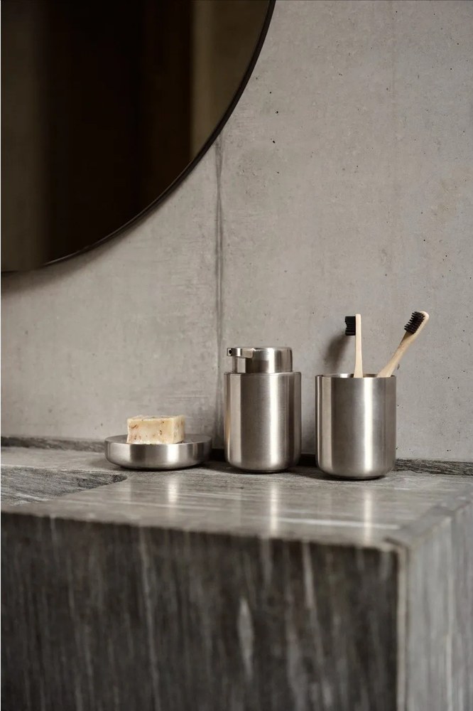 Săpunieră argintiu-mat din oțel inoxidabil Ume – Zone