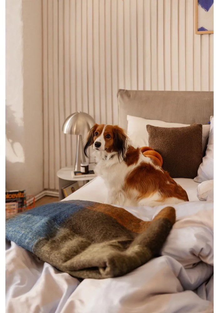 Pat matrimonial taupe tapițat cu spațiu de depozitare cu somieră 180x200 cm Myra Pillow – Bonami Selection