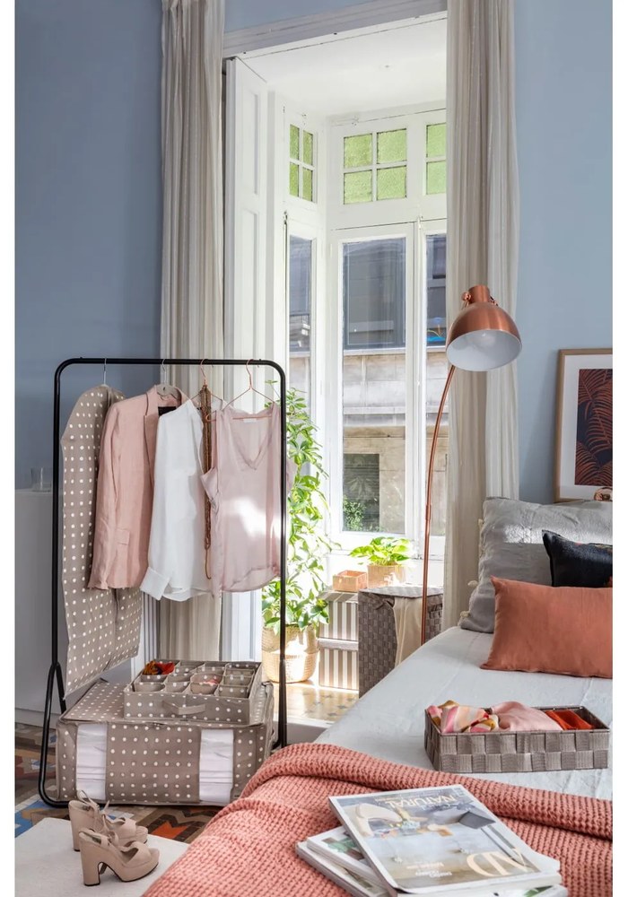 Coș de rufe cu capac Compactor Laundry Linen, înălțime 60 cm, maro
