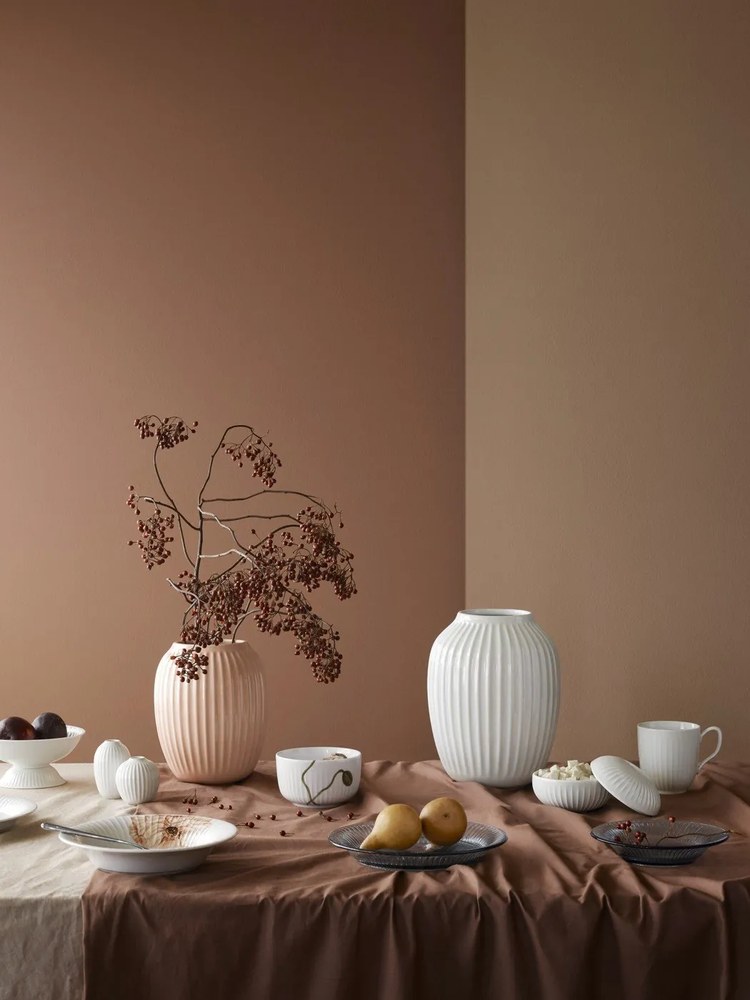 Vază din gresie Kähler Design Hammershoi, înălțime 25 cm, alb