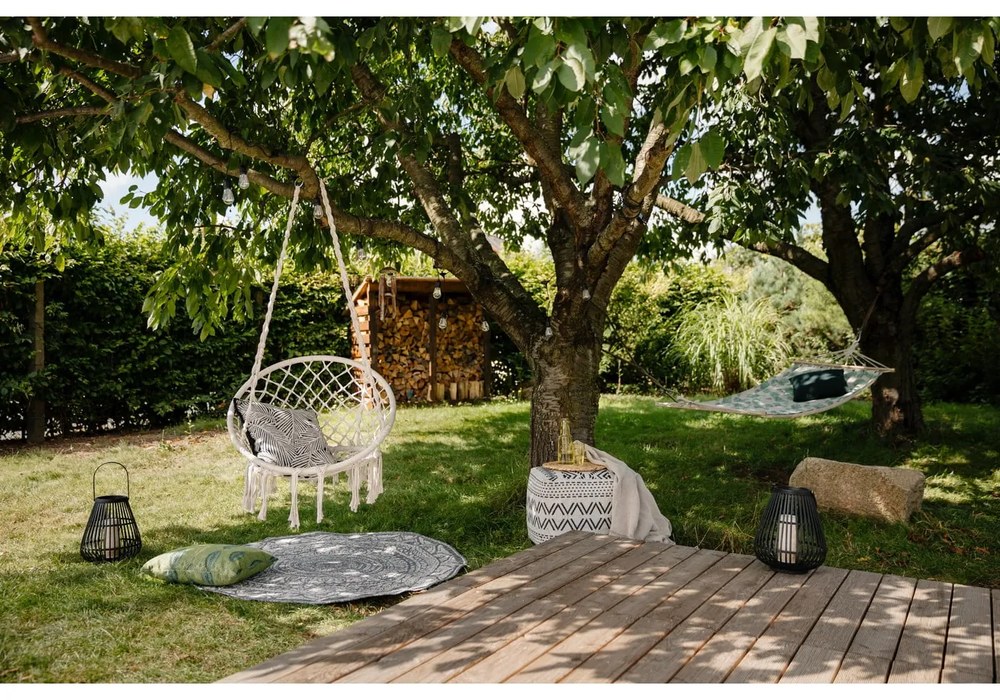 Covor adecvat pentru exterior NORTHRUGS Siruma, ø 140 cm, gri-crem