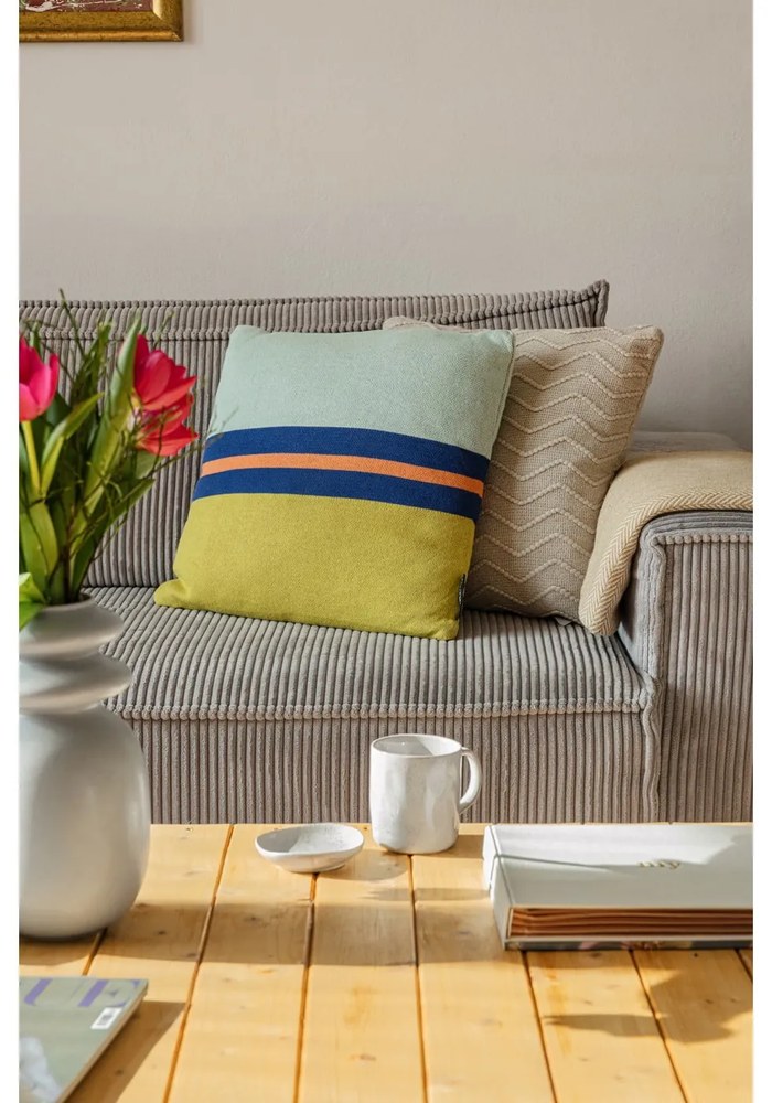 Pled din amestec de bumbac Euromant Skyline, 140 x 180 cm, galben