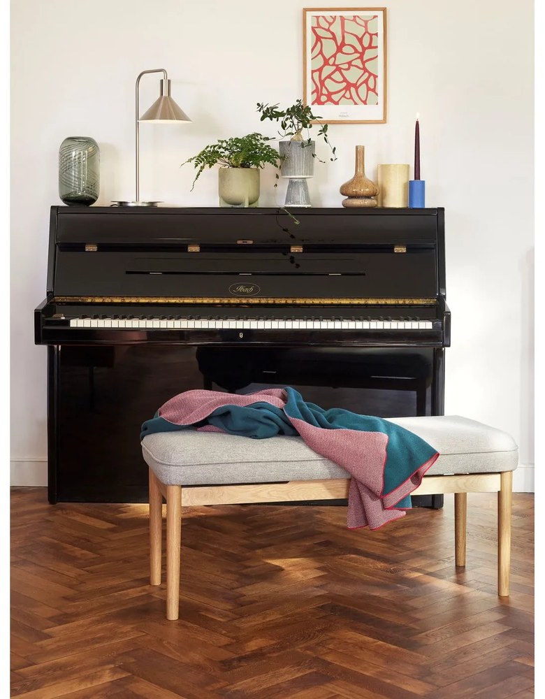 Pled din bumbac Hübsch Cozy, 130 x 200 cm, violet - verde