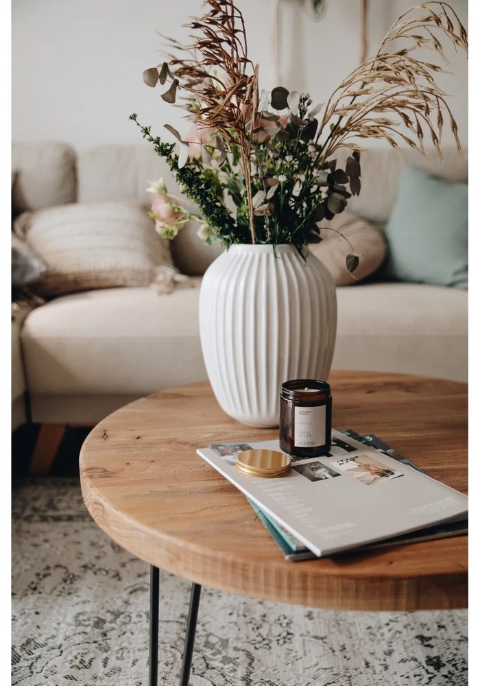 Vază din gresie Kähler Design Hammershoi, înălțime 25 cm, alb