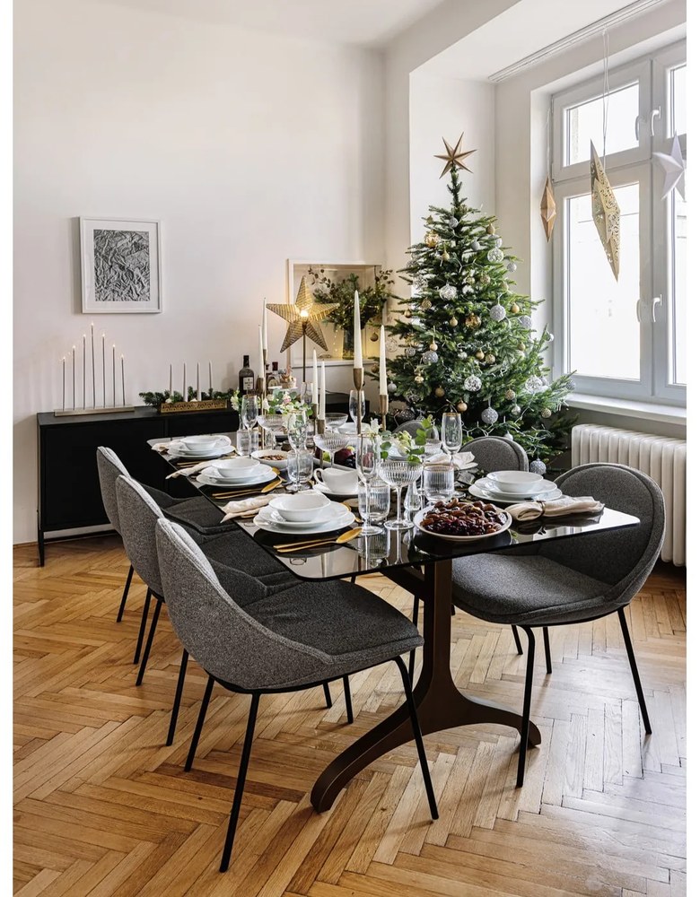 Decorațiune luminoasă aurie ø 48 cm cu model de Crăciun Rustic – Markslöjd