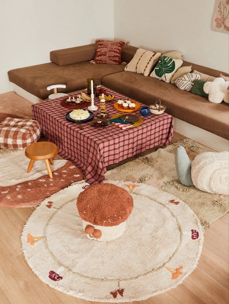 Fotoliu puf pentru copii cărămiziu/crem Boletus – Lorena Canals