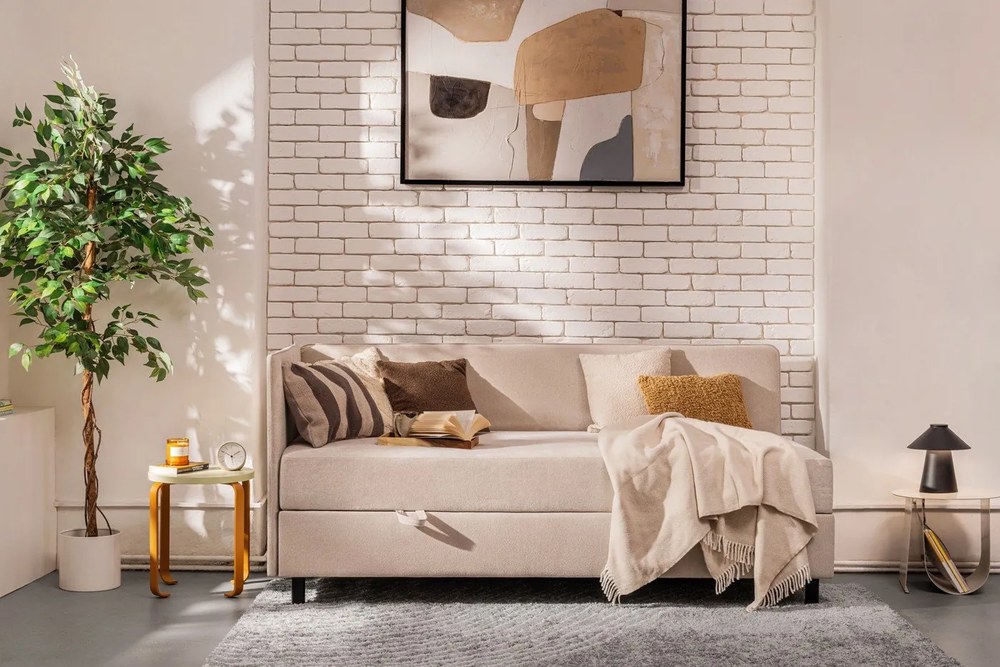 Taburet verde-portocaliu din lemn de frasin Smile - Hübsch