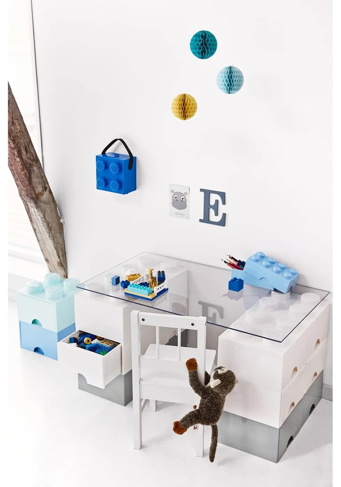 Cutie depozitare cu 2 sertare LEGO®, alb - bej