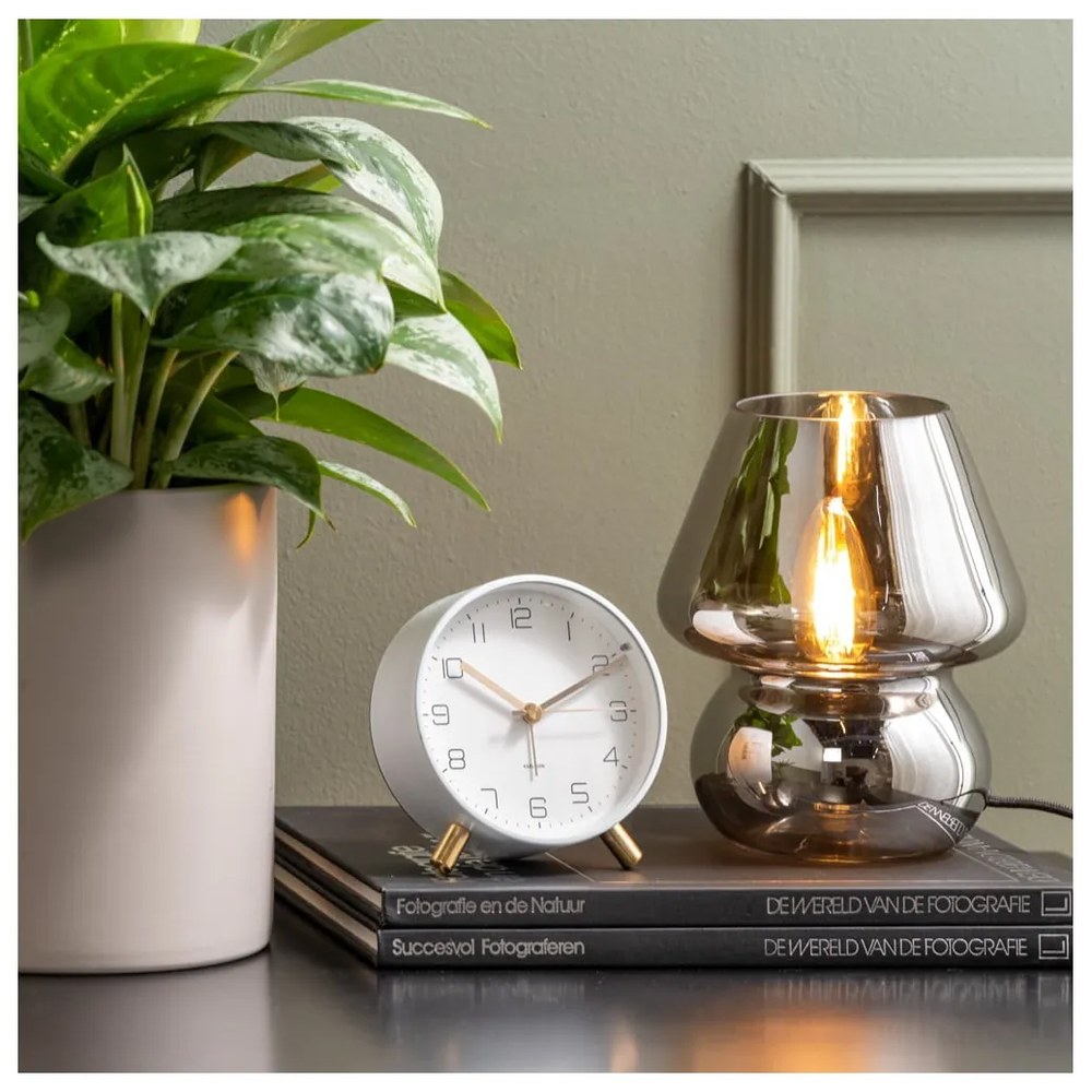 Ceas cu alarmă Karlsson Lofty, ø 11 cm, alb