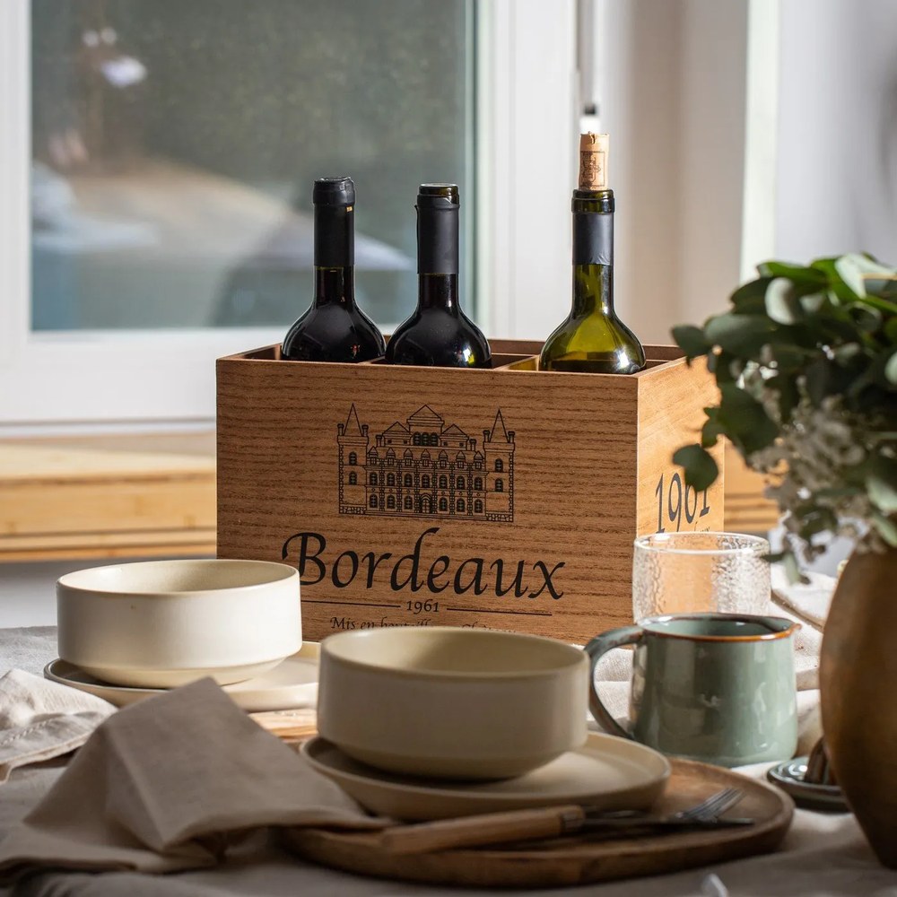 Suport din lemn pentru sticle de vin Balvi Bordeaux