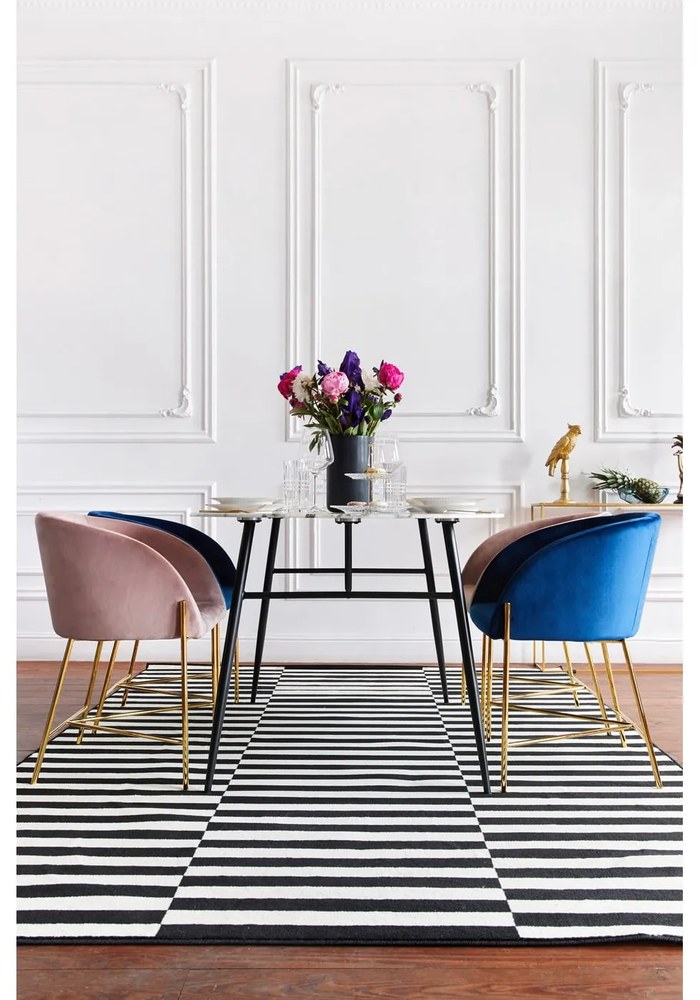 Covor Hanse Home Gloria Panel, 200x290 cm, negru-alb