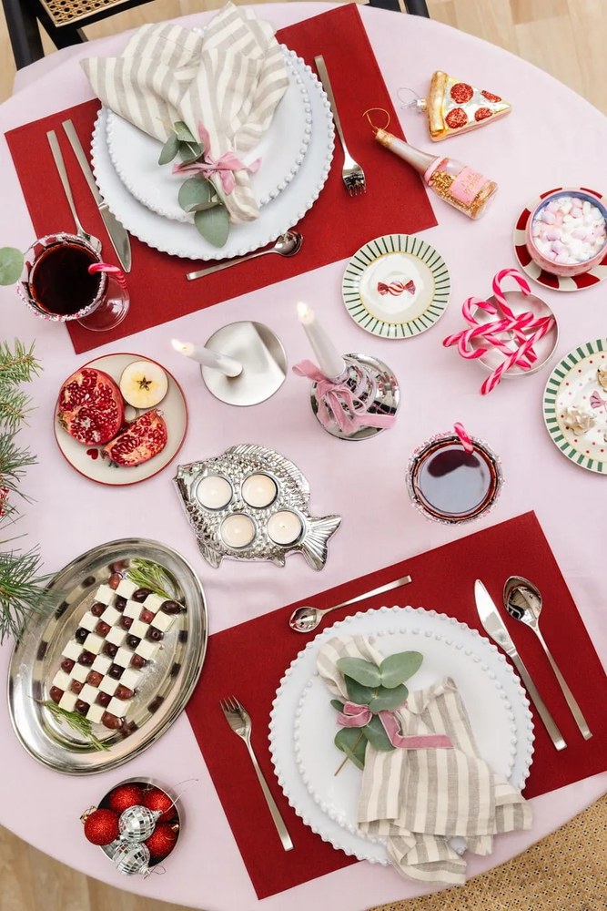 Ornament de Crăciun lucrat manual din sticlă ø 5 cm Pink Prosecco – Sass &amp; Belle