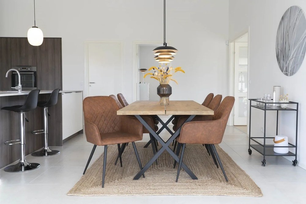 Set de scaune de sufragerie maro cu cotiere 2 buc. tapițat Harbo – House Nordic