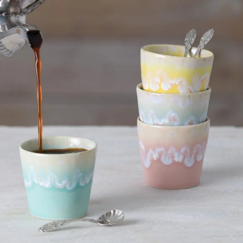 Ceașcă roz pentru espresso din gresie 90 ml Grespresso – Costa Nova