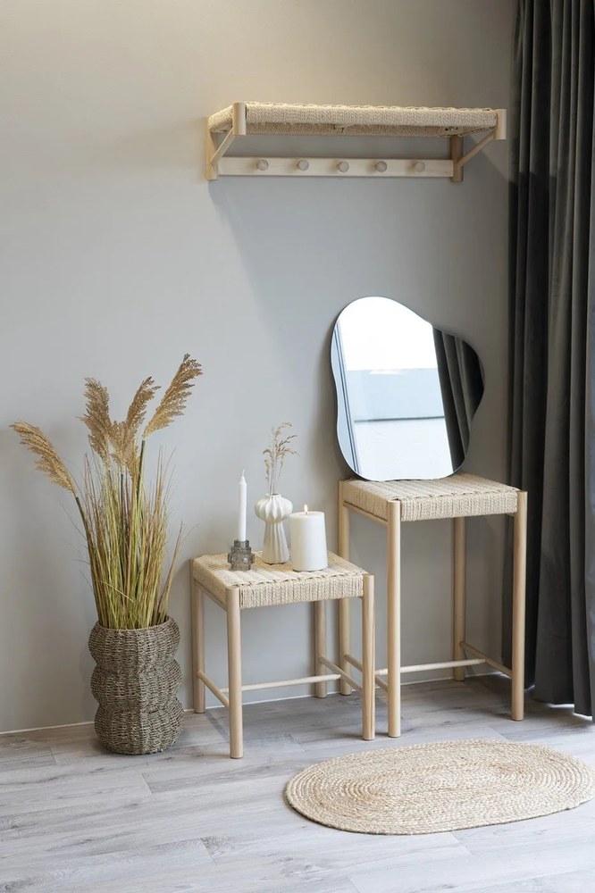 Cuier de perete cu raft din lemn de plop Abano – House Nordic