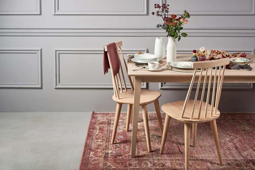 Masă de dining din stejar lăcuit Rowico Mimi, 180 x 90 cm, mat