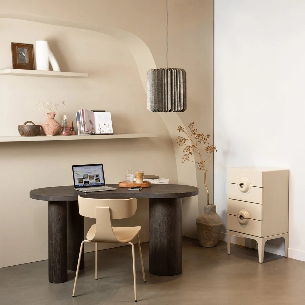 Masă consolă maro închis cu aspect de lemn de pin 70x150 cm Maan – WOOOD