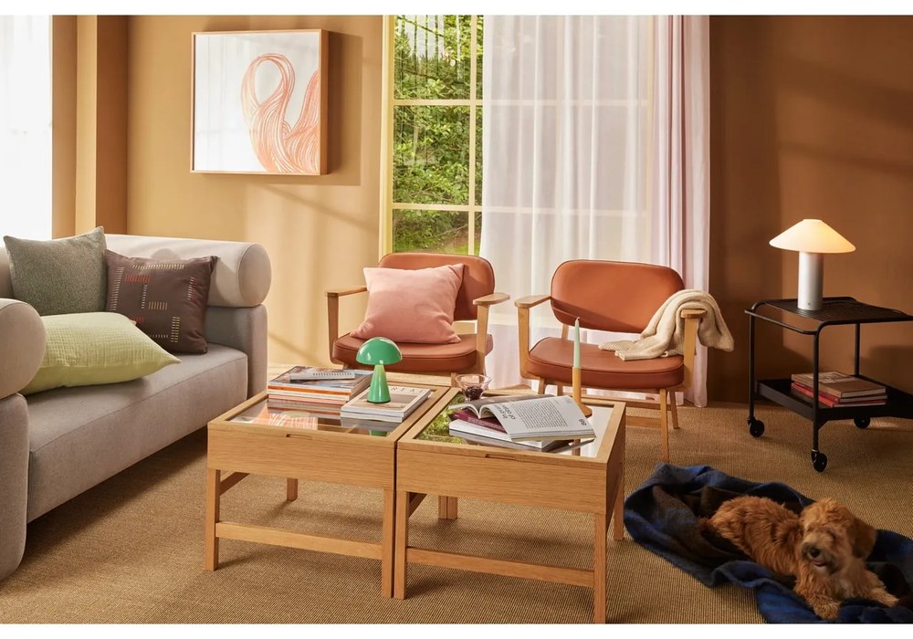 Veioză verde-mentă LED cu intensitate reglabilă (înălțime 20 cm) Mush – Hübsch