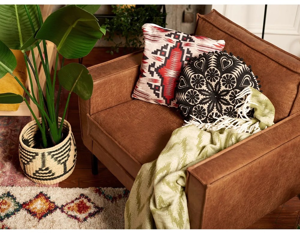 Fotoliu maro din imitație de piele Rate - Scandic