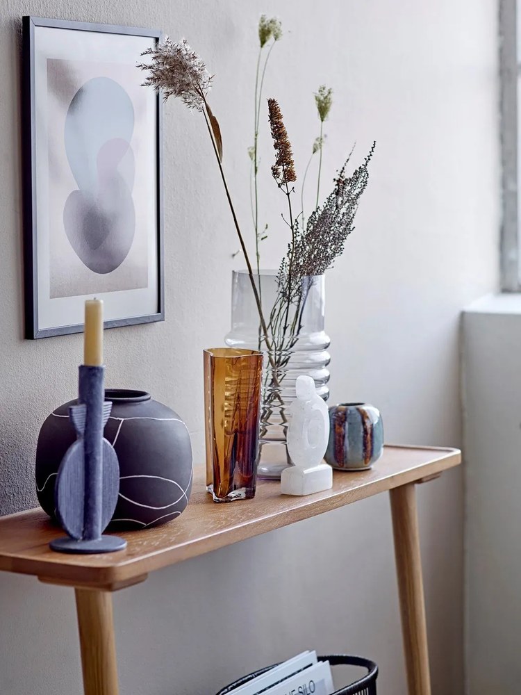 Vază de teracotă Bloomingville Niza, înălțime 16,5 cm, negru