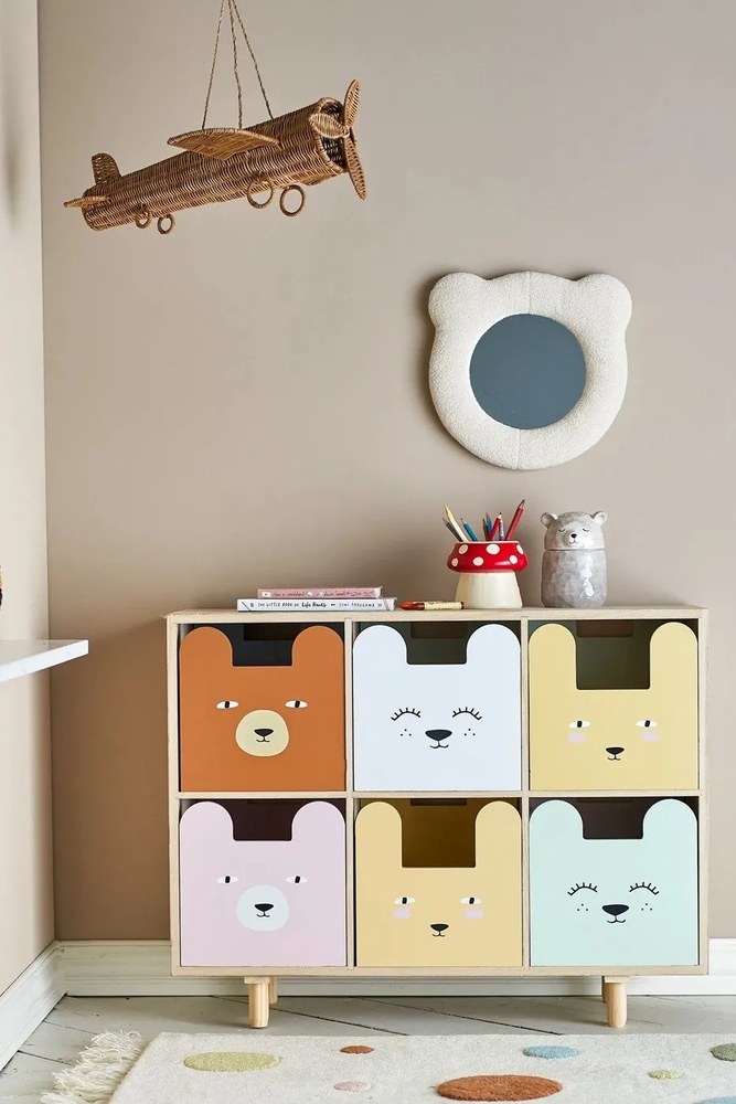 Comodă de copii în culoare naturală joasă din lemn de paulownia 25,5x88,5 cm Calle – Bloomingville Mini