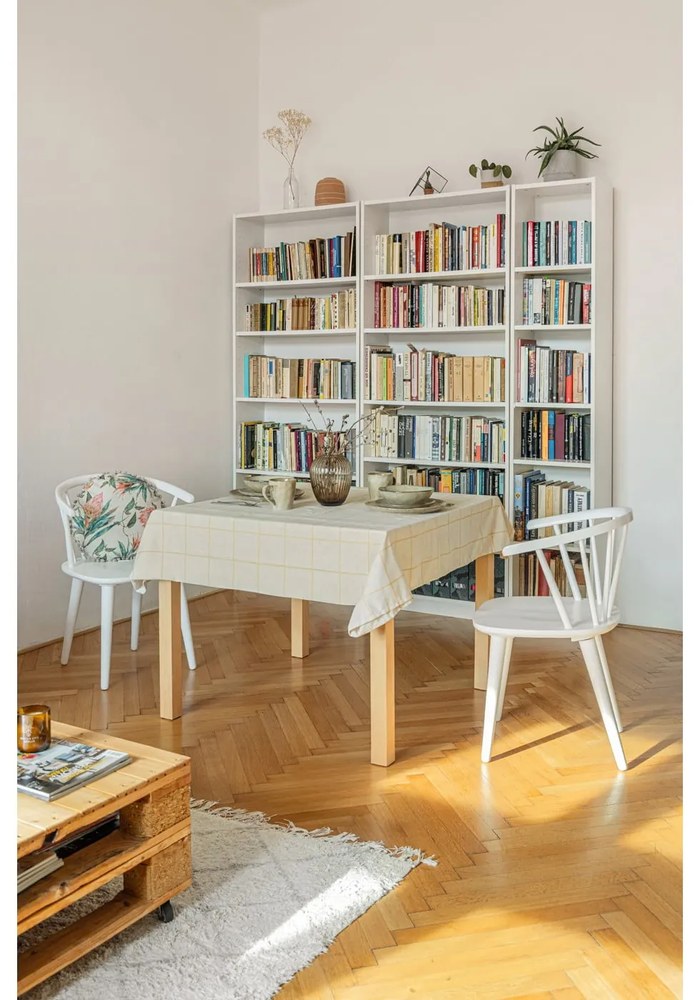 Masă dining extensibilă tapițată cu lemn de stejar Hammel Dinex 90 x 90 cm