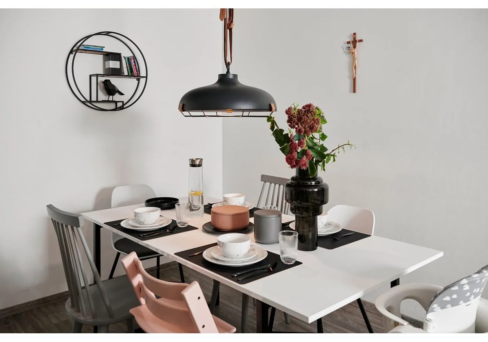 Raft negru/în culoare naturală etajat din lemn masiv de paulownia 62 cm Rotterdam – House Nordic