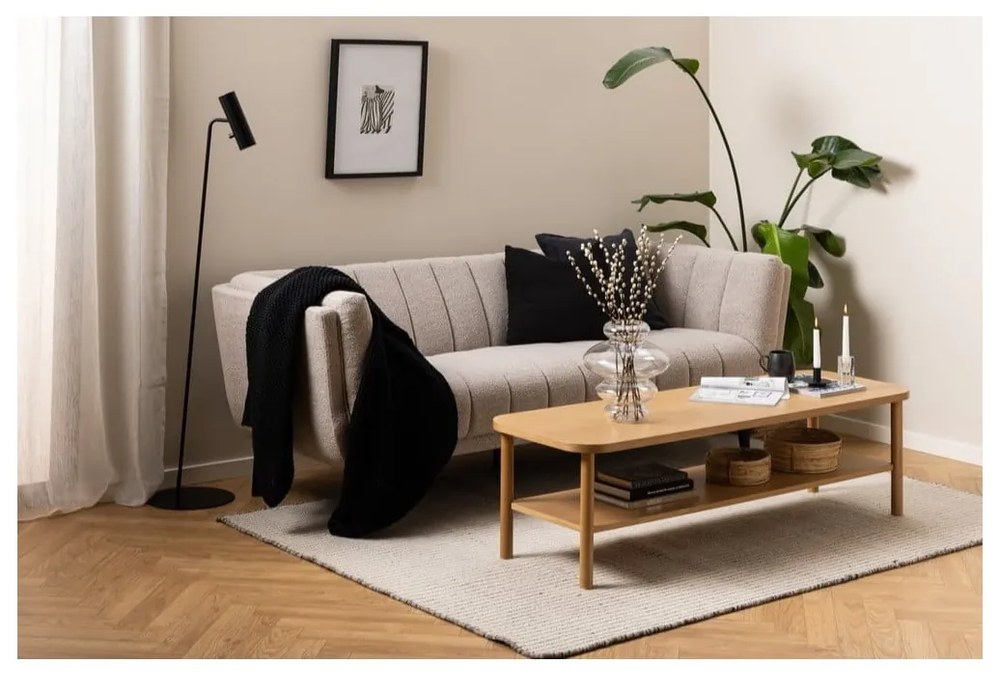 Măsuță de cafea în culoare naturală cu aspect de lemn de stejar 50x150 cm Banbury – Actona